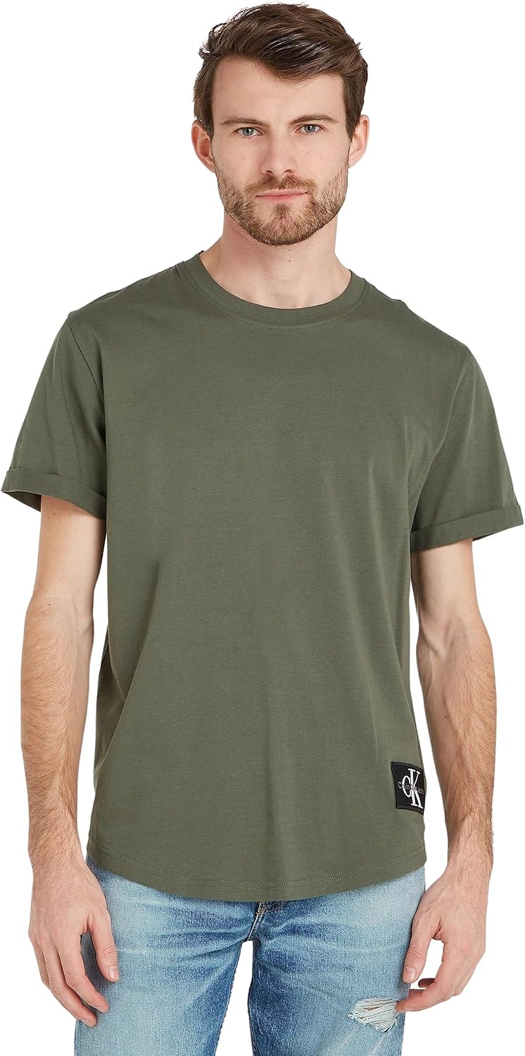 Thumbnail 6 de Calvin Klein Herren T-Shirt Kurzarm Badge Turn Up Sleeve Rundhalsausschnitt aus 100% Baumwolle