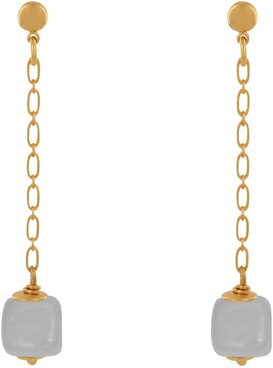 Thumbnail 1 de Orecchini LES POULETTES BIJOUX in ottone dorato con catena e cubo in ceramica