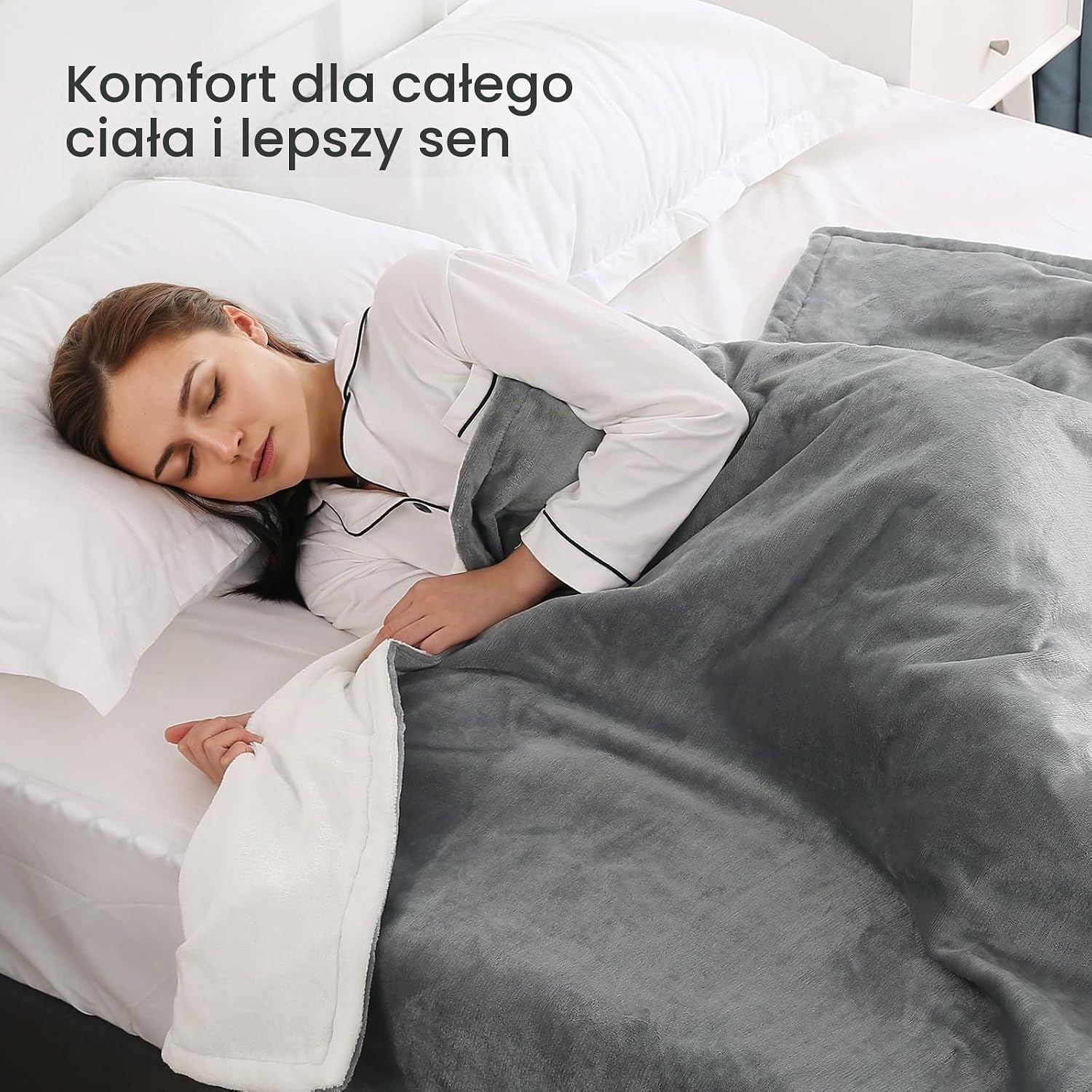 Thumbnail 6 de CURECURE FPK1813A koc elektryczny 180 × 130 cm, flanelowy, 4 poziomy grzania