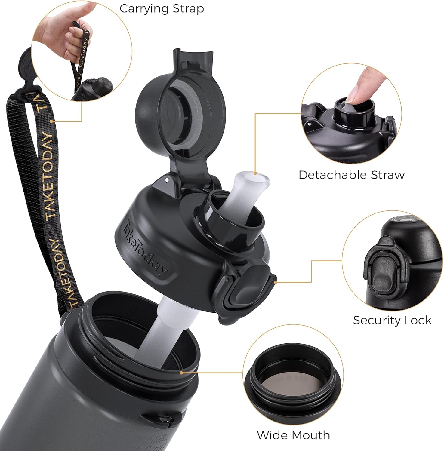 Thumbnail 6 de TakeToday Collapsible Water Bottle 20oz