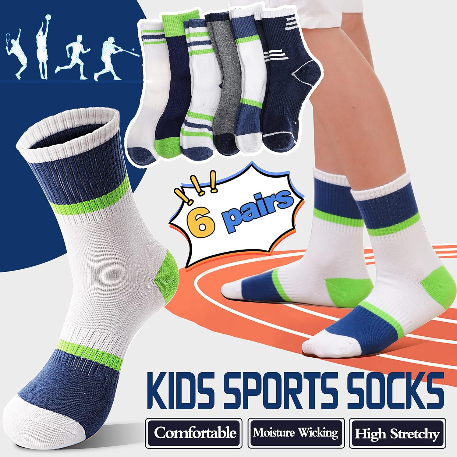 Thumbnail 2 de Welwoos Kids Socks 6 Pairs 85% Cotton