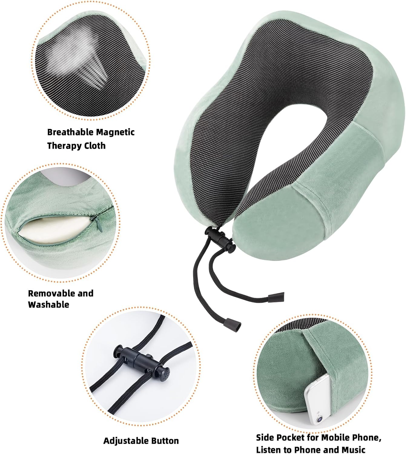 Detalle 2 de WENGX Travel Pillow U-shaped memory foam 1️⃣ 💤