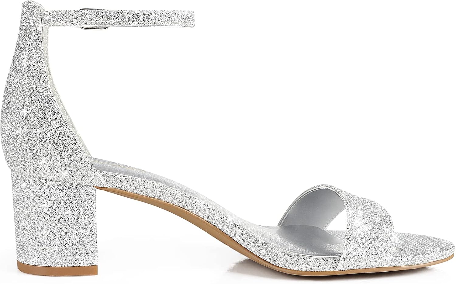 Detalle de PIZZ ANNU Women’s 2-Inch Low Block Chunky Heel Sandals with Ankle Strap