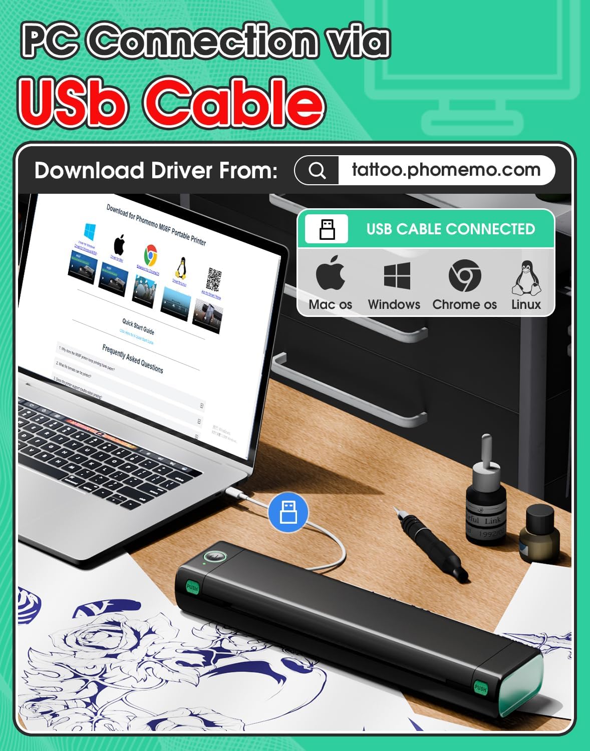 Thumbnail 3 de Phomemo M08F Tattoo Printer 1200mAh 🖨