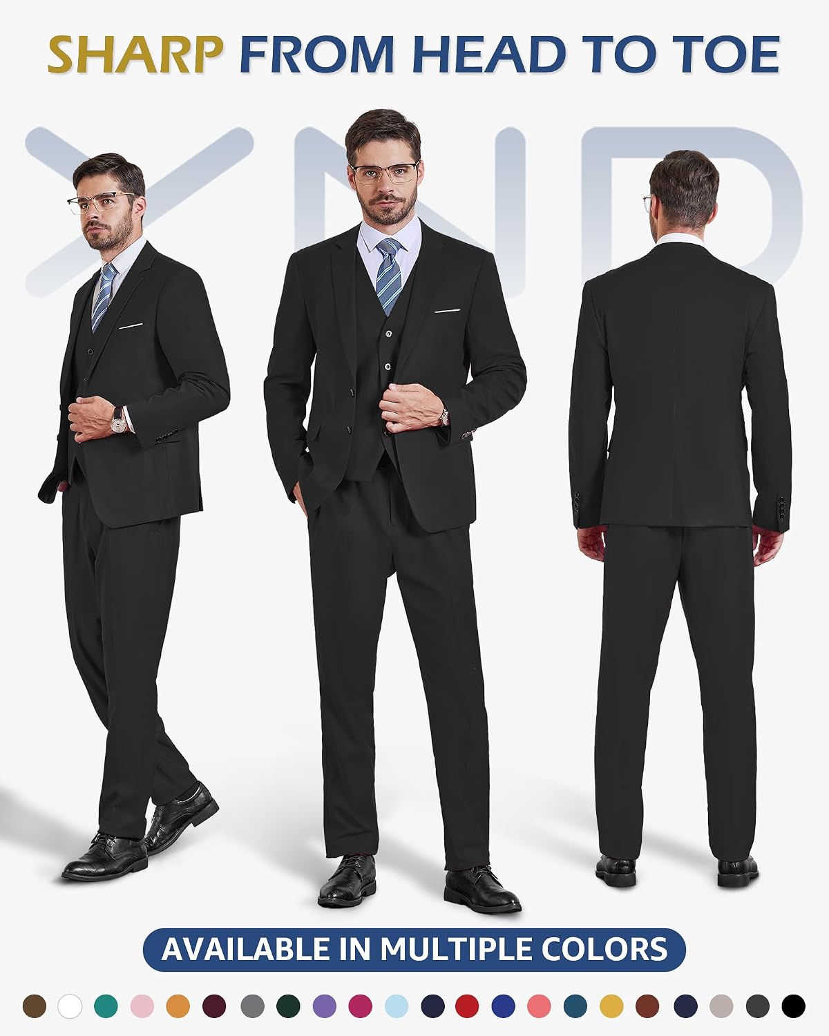 Detalle 2 de YND 3 Piece Slim Fit Suit 29 Colors