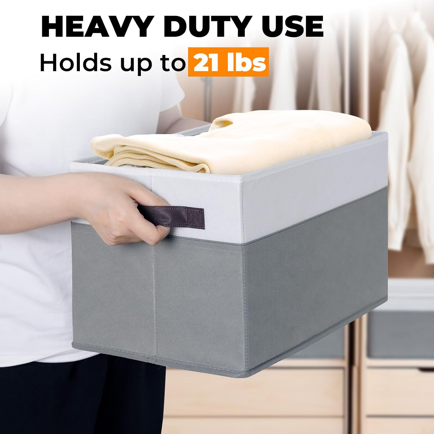 Thumbnail 4 de Large Closet Storage Baskets 4-Pack 14x10x9.5 in
