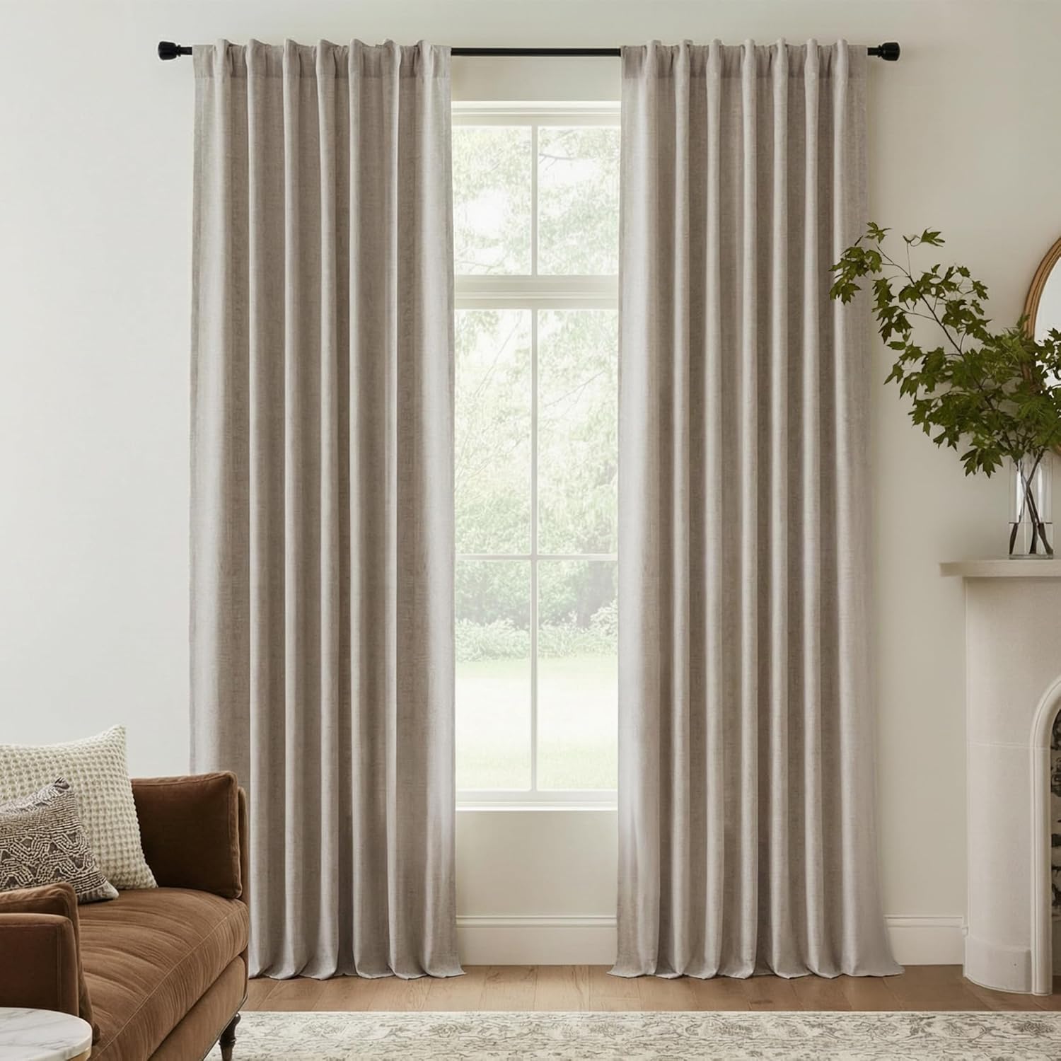 Detalle de RYB HOME Blackout Curtains, 84 Inches Long