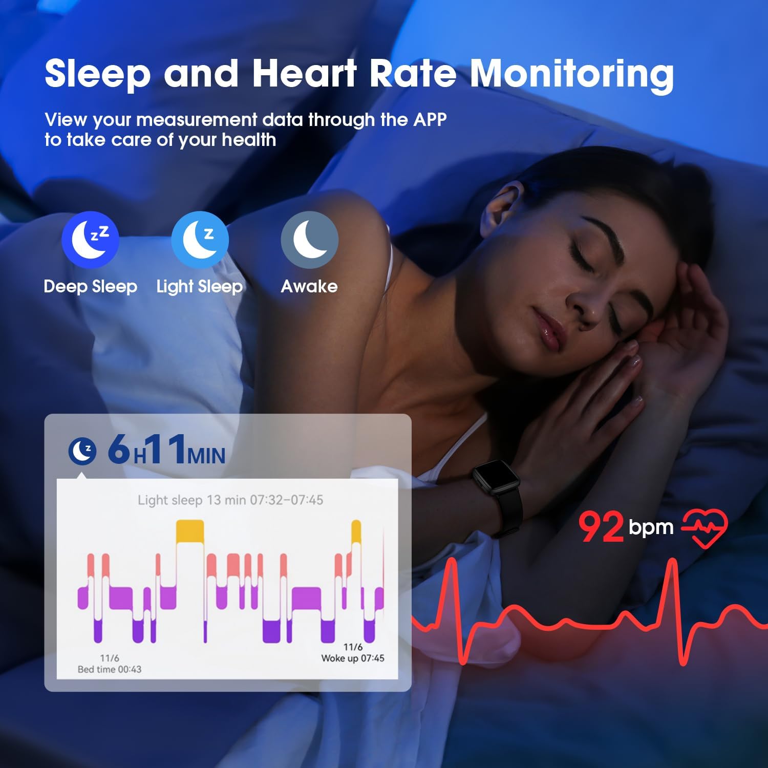 Thumbnail 6 de LIVIKEY Fitness Tracker Watch with Heart Rate Monitor