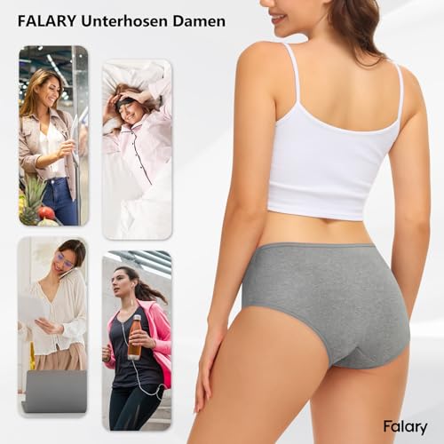 Detalle de FALARY Bragas de algodón cintura media 6 pack (Talla L)