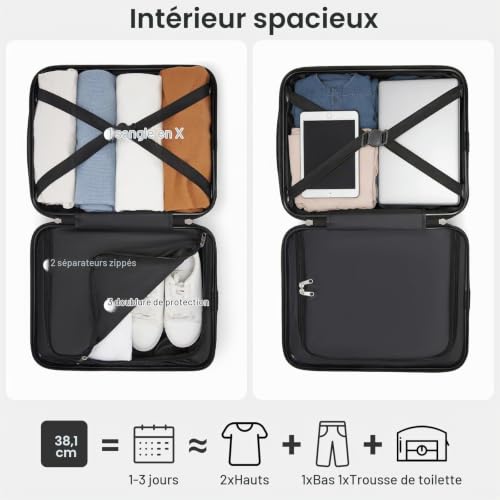 Detalle 2 de Kono Valise cabine 40 x 30 x 20 cm, coque rigide et 4 roues amovibles