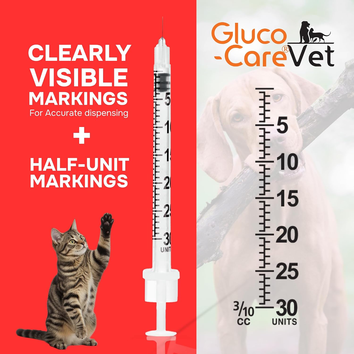 Thumbnail 6 de GLUCO-CARE U-100 ペット用インスリン注射器 0.3mL・29G・半単位目盛り