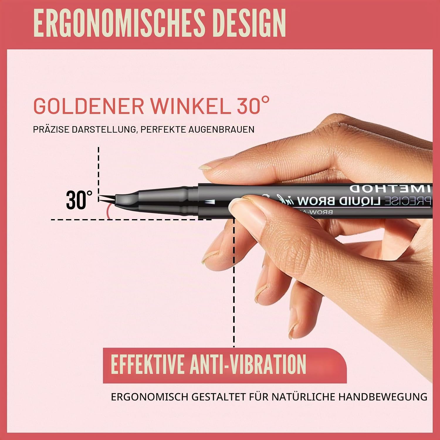 Detalle de iMethod Curved Microblading Augenbrauenstift – 2-in-1 gebogener Stift mit feiner Pinselspitze