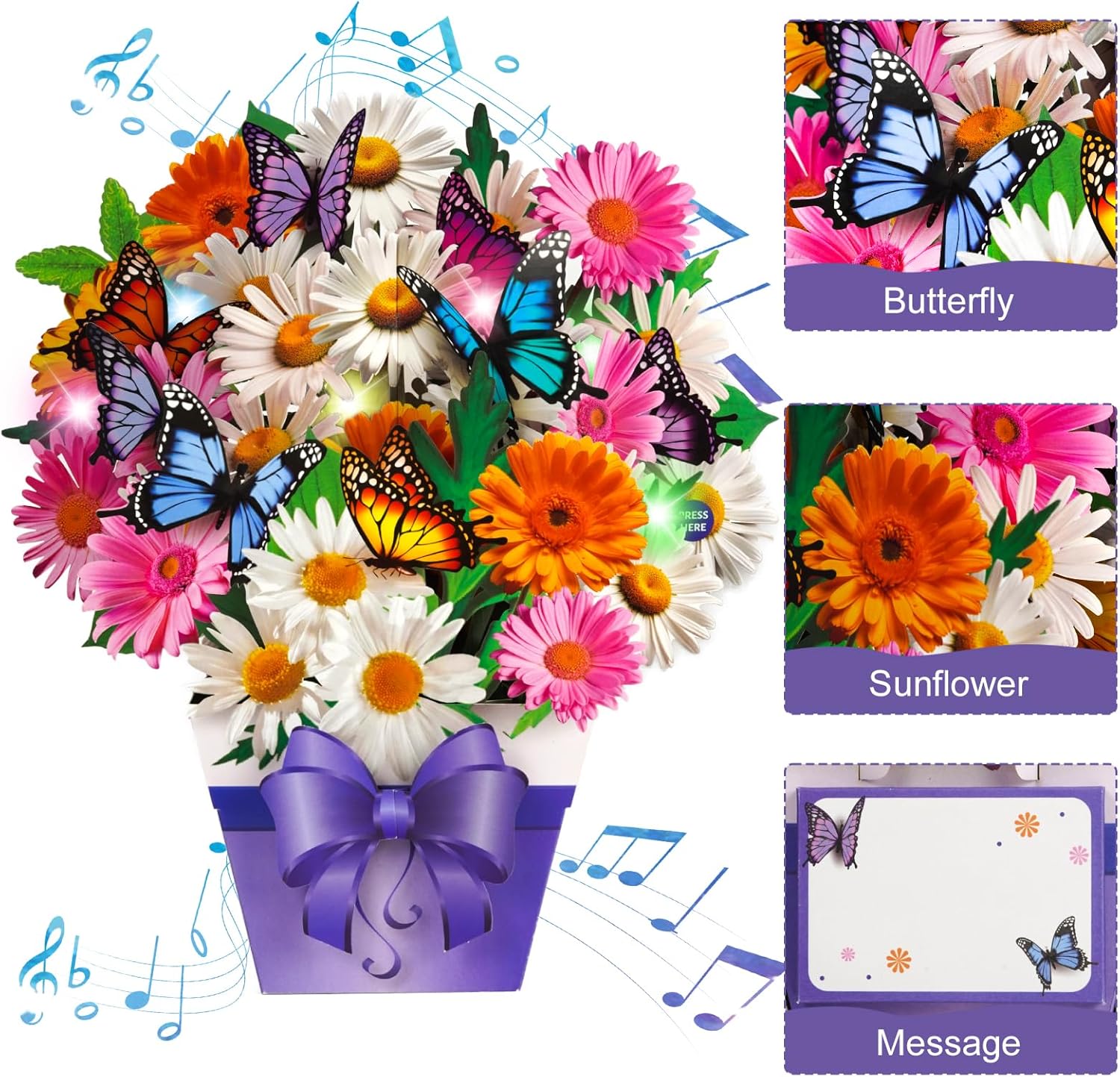 Thumbnail 6 de APOTODITO Mothers Day Card: Butterfly Cards with Music and Light