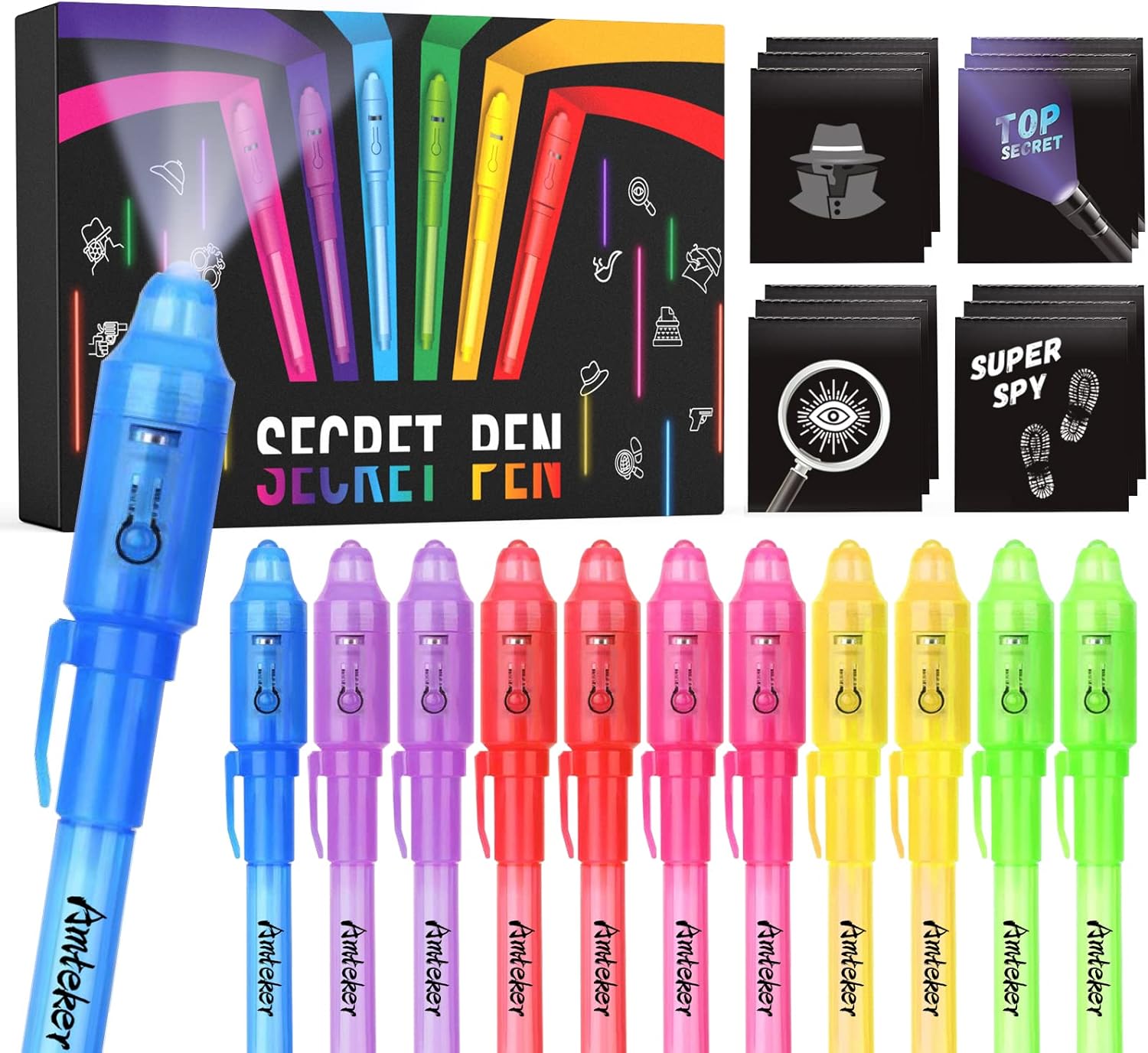 Amteker Zauber-UV-Stifte 12er Set für Kinder