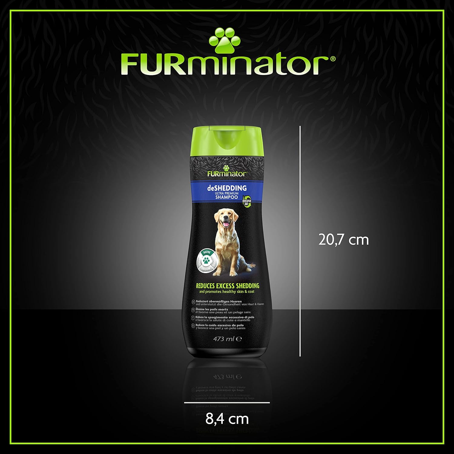 Detalle 2 de FUR Dog deShedding Shampoo 473ml – soin sans sulfates pour tous les types de pelage