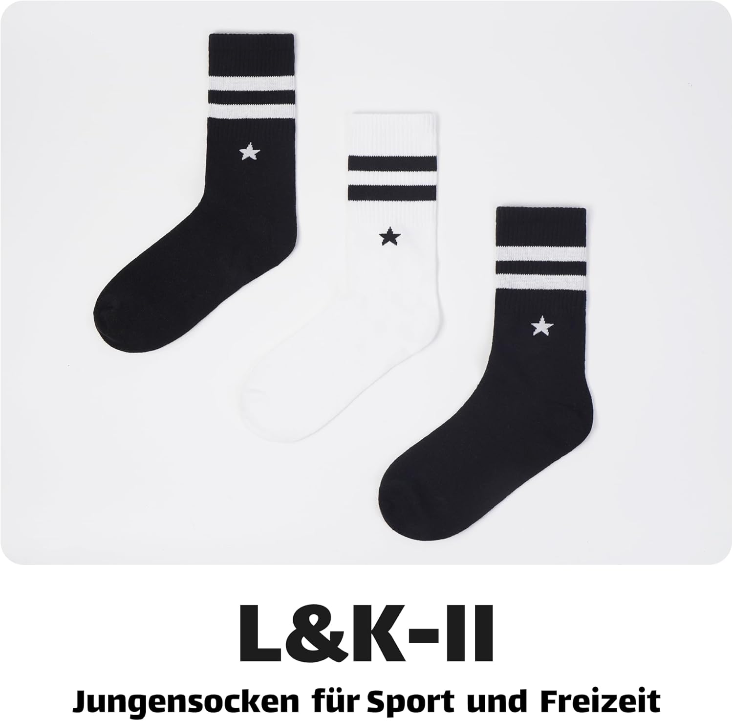 Thumbnail 3 de L&K-II 12 paires Chaussettes enfants coton hiver sport – taille 6–15 ans