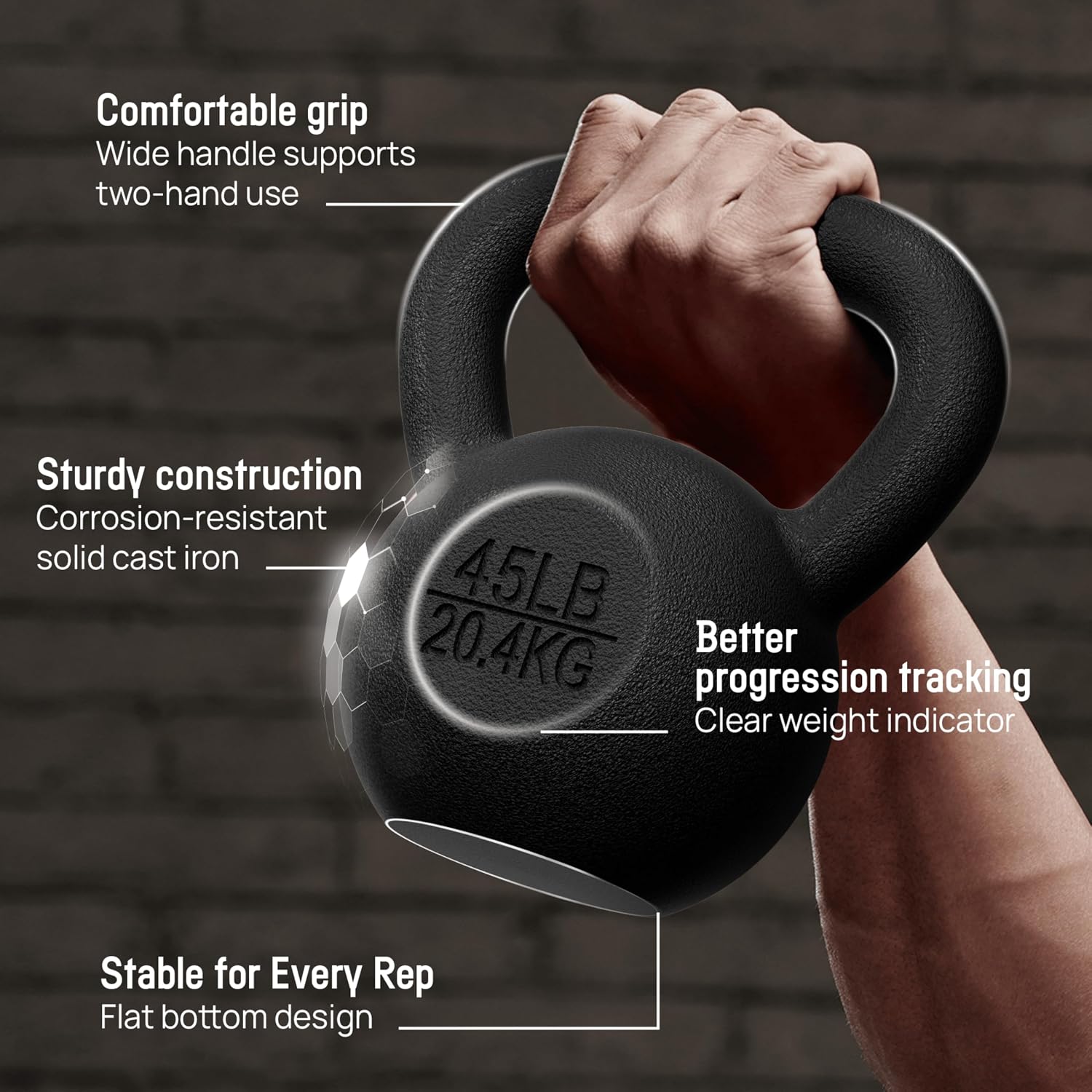Detalle de Yes4All Cast Iron Kettlebell