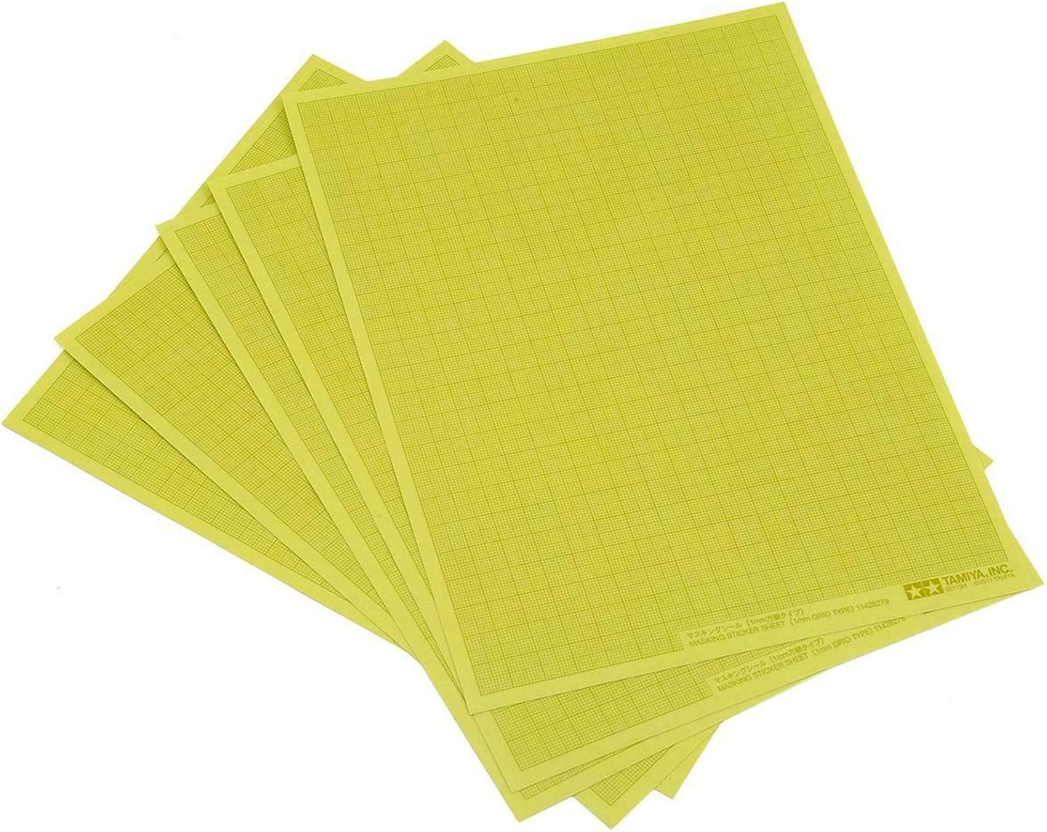 Detalle de TAMIYA 87129-000 maskeringsfolie i vinyl, 250 × 180 mm, rutnät, 5 ark