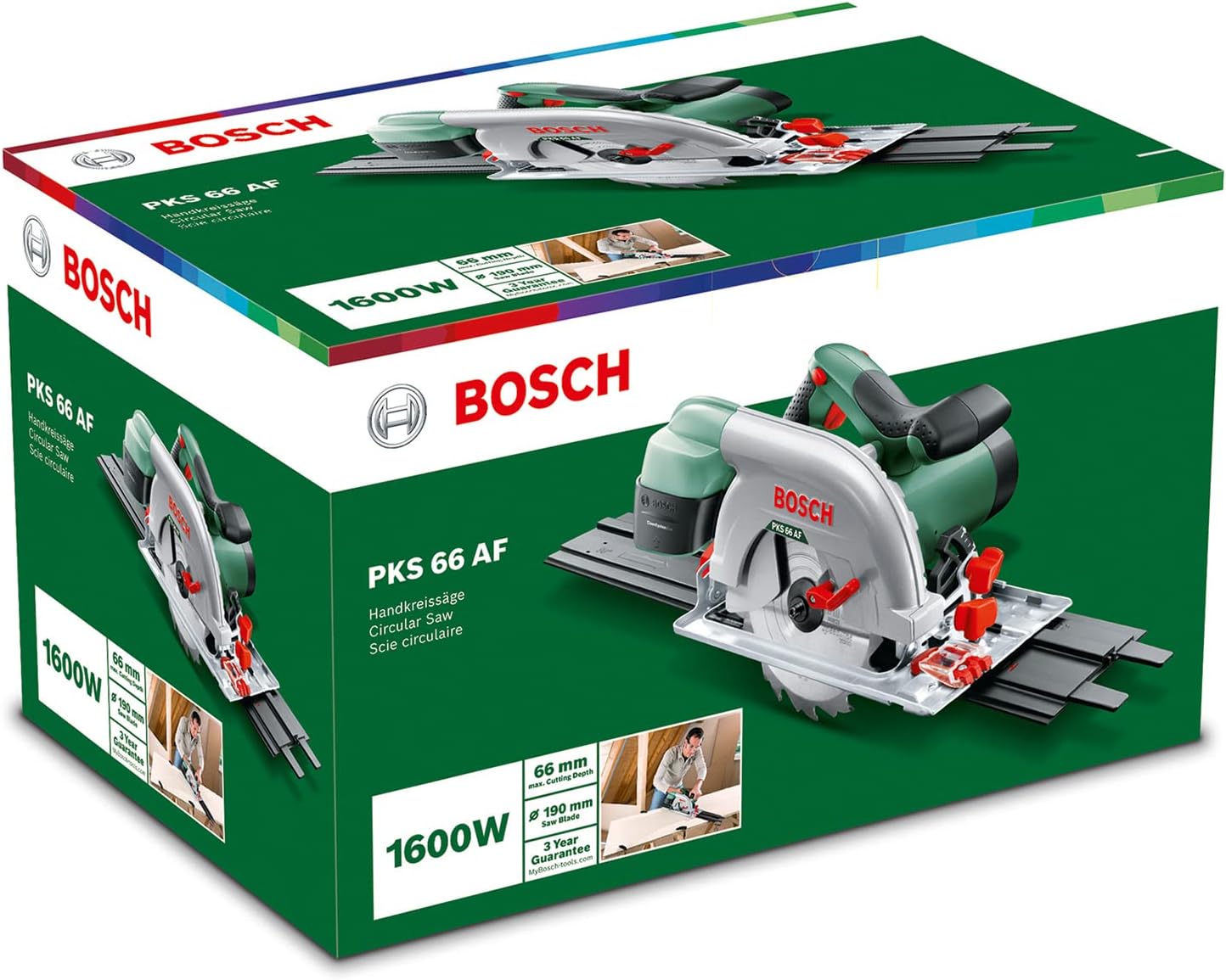 Thumbnail 6 de Bosch Kreissäge PKS 66 AF mit Führungsschienen-Set – 1.600 W, max. Schnitttiefe 66 mm