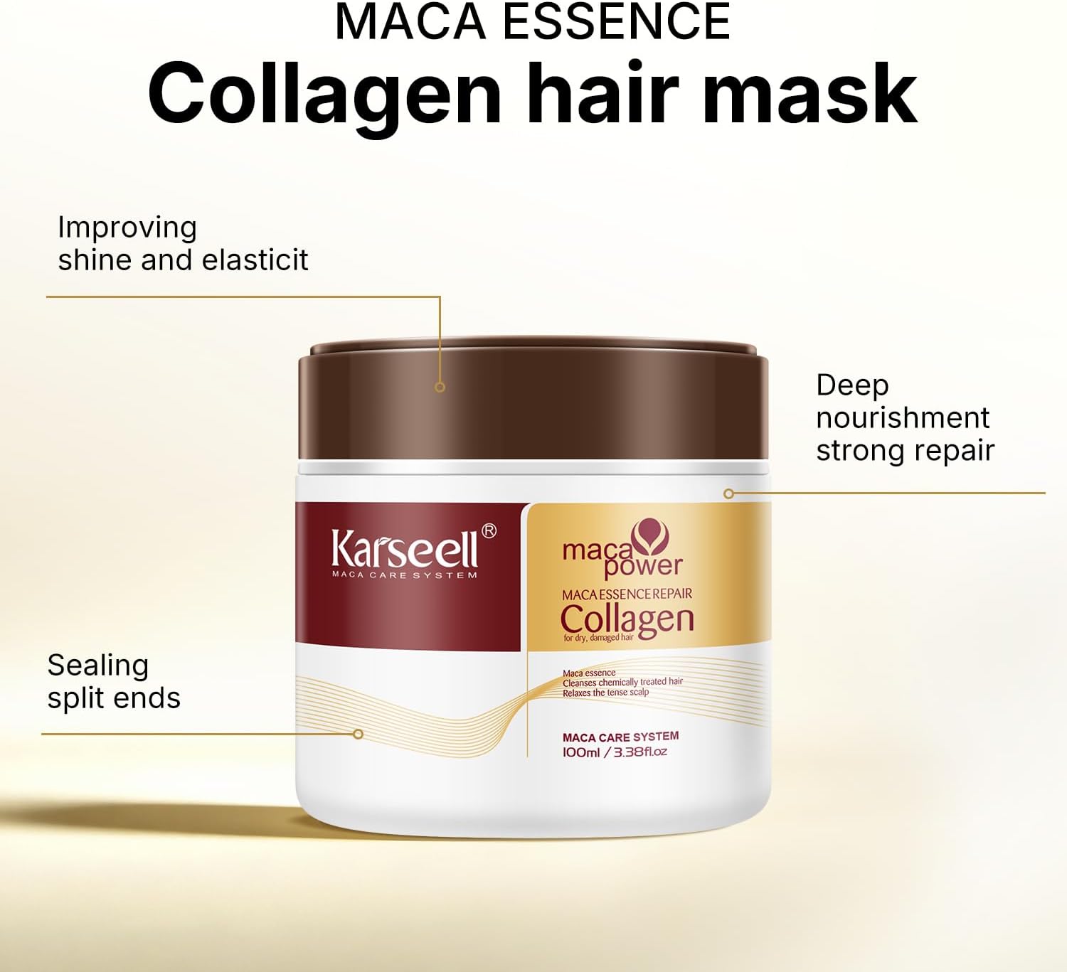 Thumbnail 2 de Karseell Coffret de soins capillaires Collagen (masque + shampooing volumateur + après-shampooing) en formats voyage