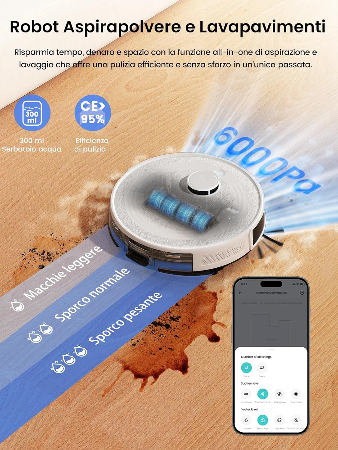 Detalle 2 de LEFANT M2 Pro robot aspirapolvere 6000Pa con svuotamento automatico 🤖