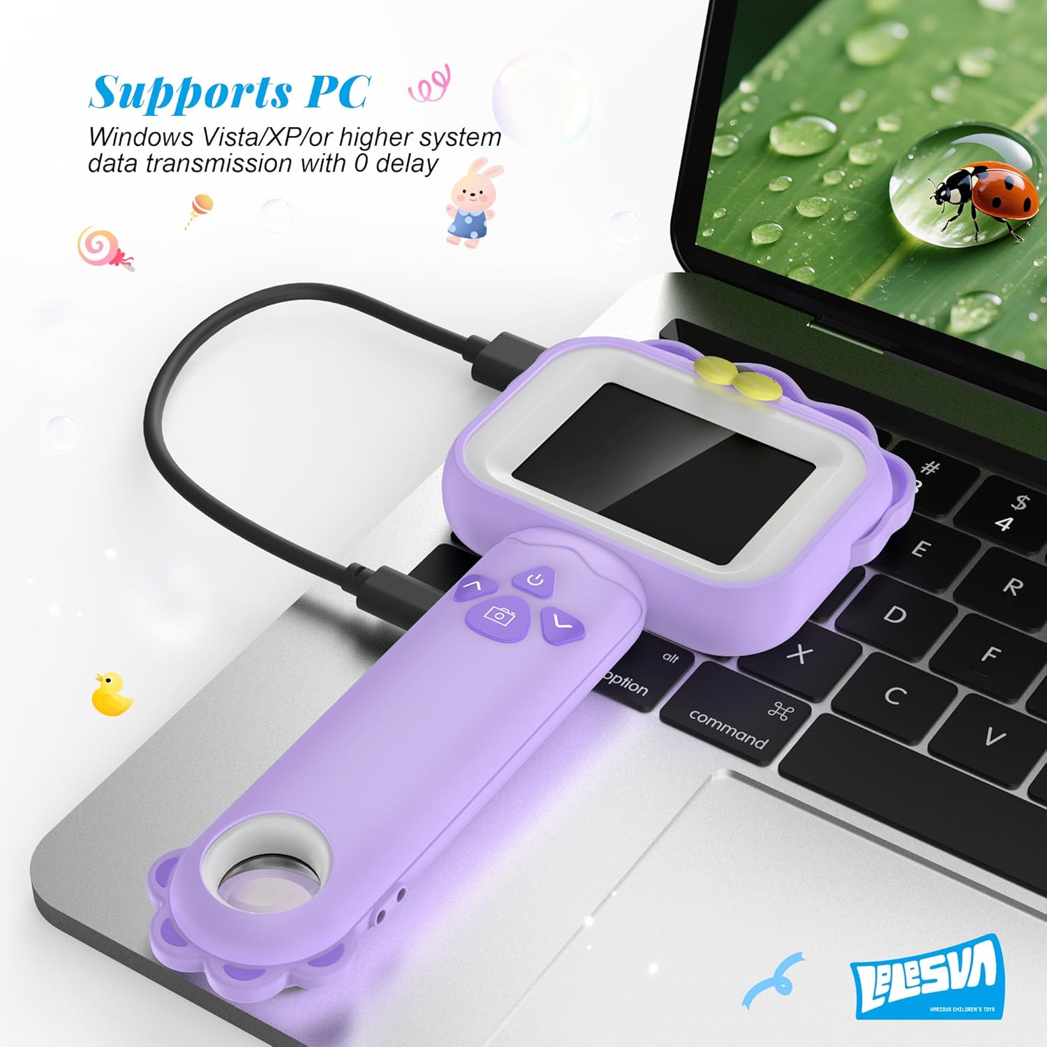 Thumbnail 6 de Microscopio per bambini a forma di leone: mini microscopio tascabile con schermo 2,4'' e ingrandimenti fino a 500x