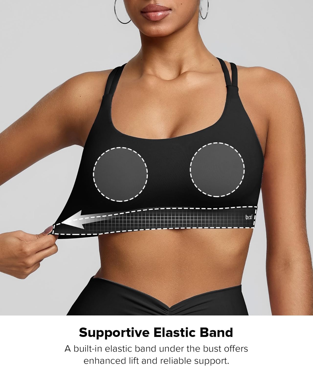 Thumbnail 5 de BRXL Sports Bra with Sewn-in Pads: Light-Impact, Adjustable Straps, Criss Cross Back
