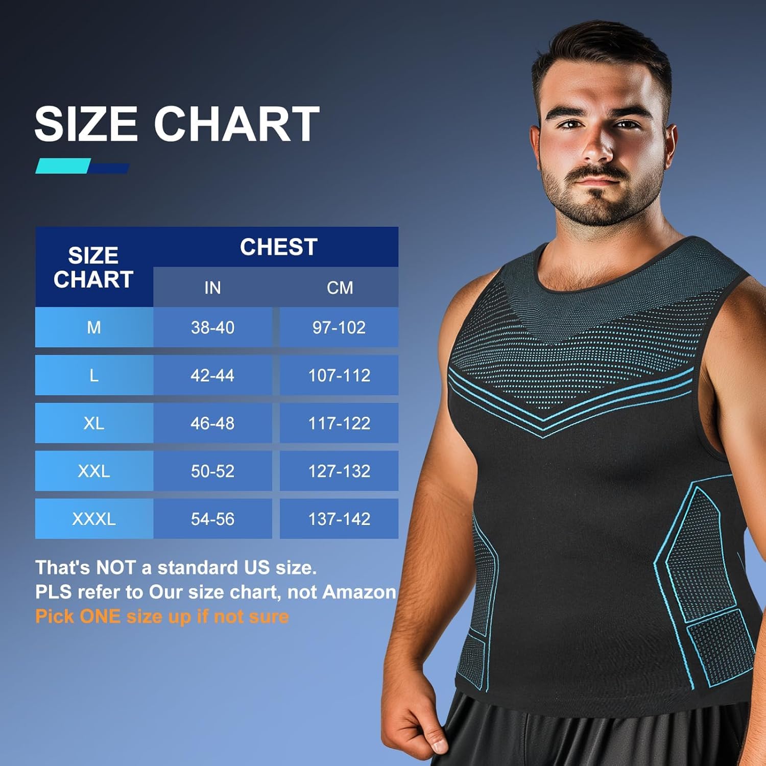 Thumbnail 3 de Odoland 3-Pack Men’s Compression Shirt Tummy Control Slimming Tank Undershirt