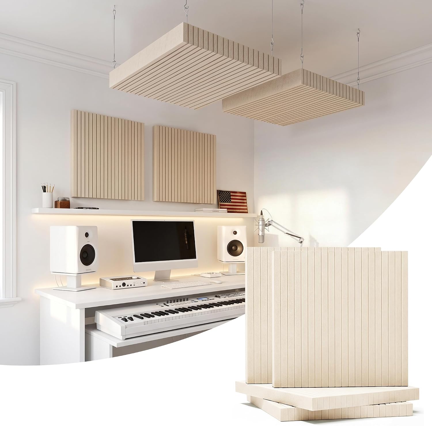 Detalle de BUBOS Acoustic Wall Panels 23.6 x 23.6 Inches