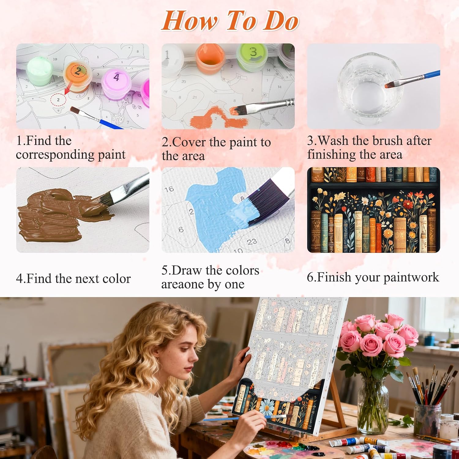Detalle 1 de Paint by Numbers Kit for Adults, 8x12in