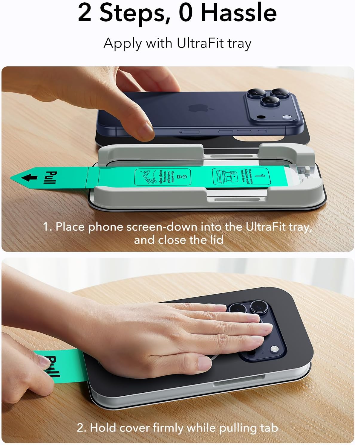 Thumbnail 2 de ESR 3-Pack iPhone 17 Pro Max Screen Protector (UltraFit Tray) — Military-Grade Shatterproof Tempered Glass