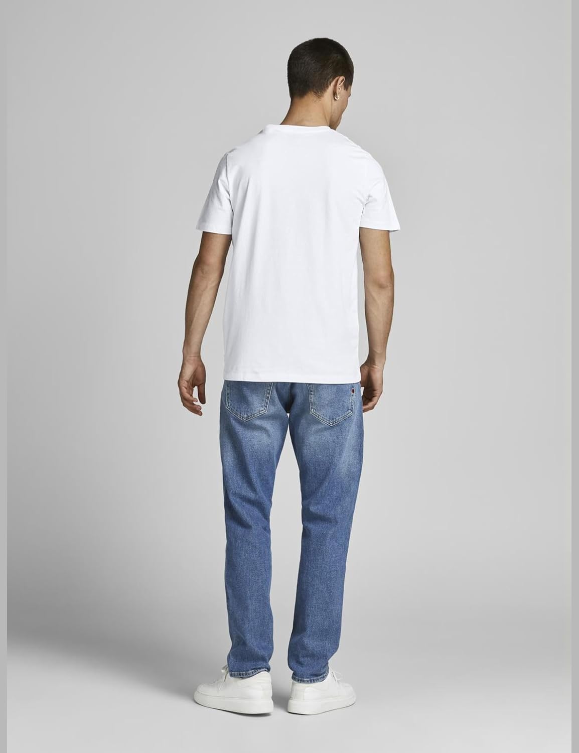 Detalle de JACK & JONES 5er Pack Herren Shirts JJENOA Tee SS Crew Neck – Bequeme Basics aus Baumwolle