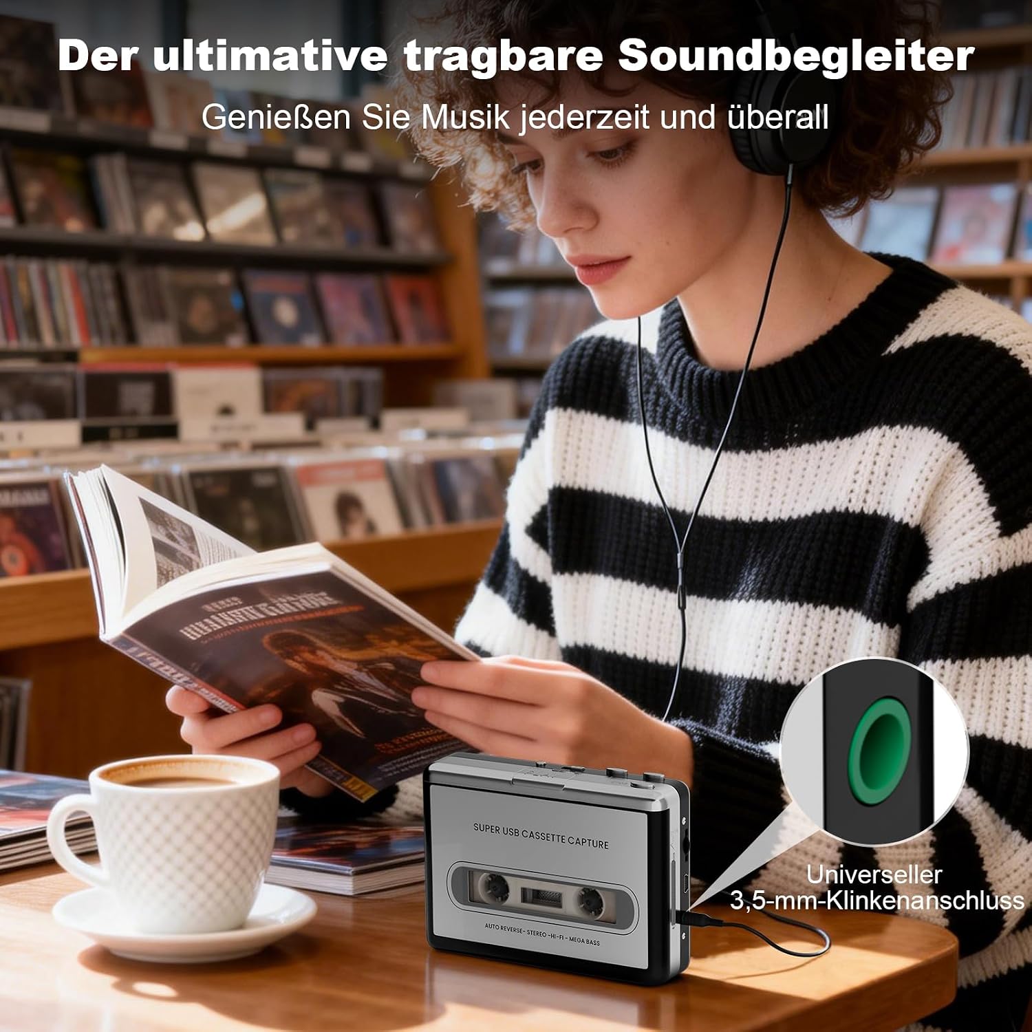 Detalle de Reshow Registratore a cassette audio MP3