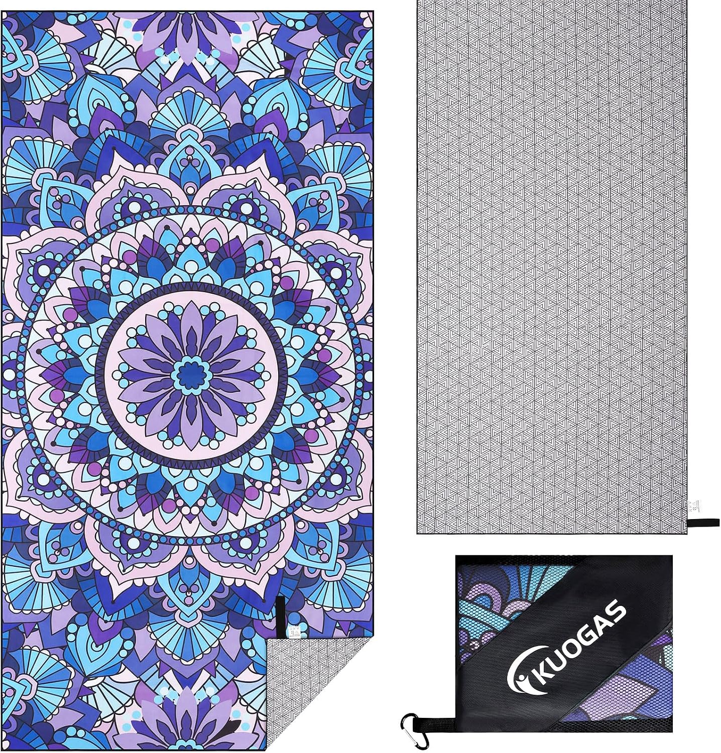 Detalle de KUOGAS XXL-strandhanddoek 90 x 180 cm van sneldrogende microvezel