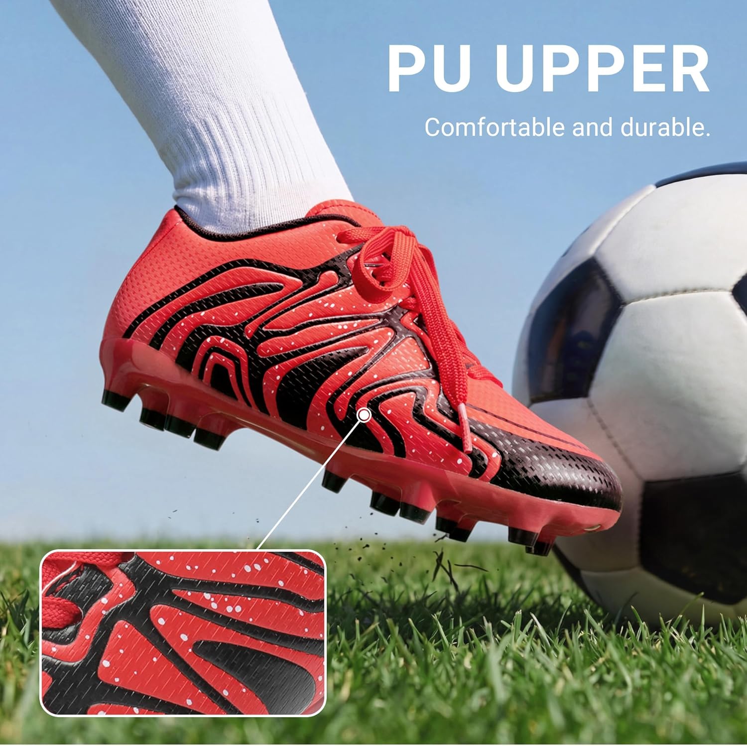 Detalle de DREAM PAIRS Youth Firm Ground Soccer Cleats (Boys & Girls) for Outdoor Training