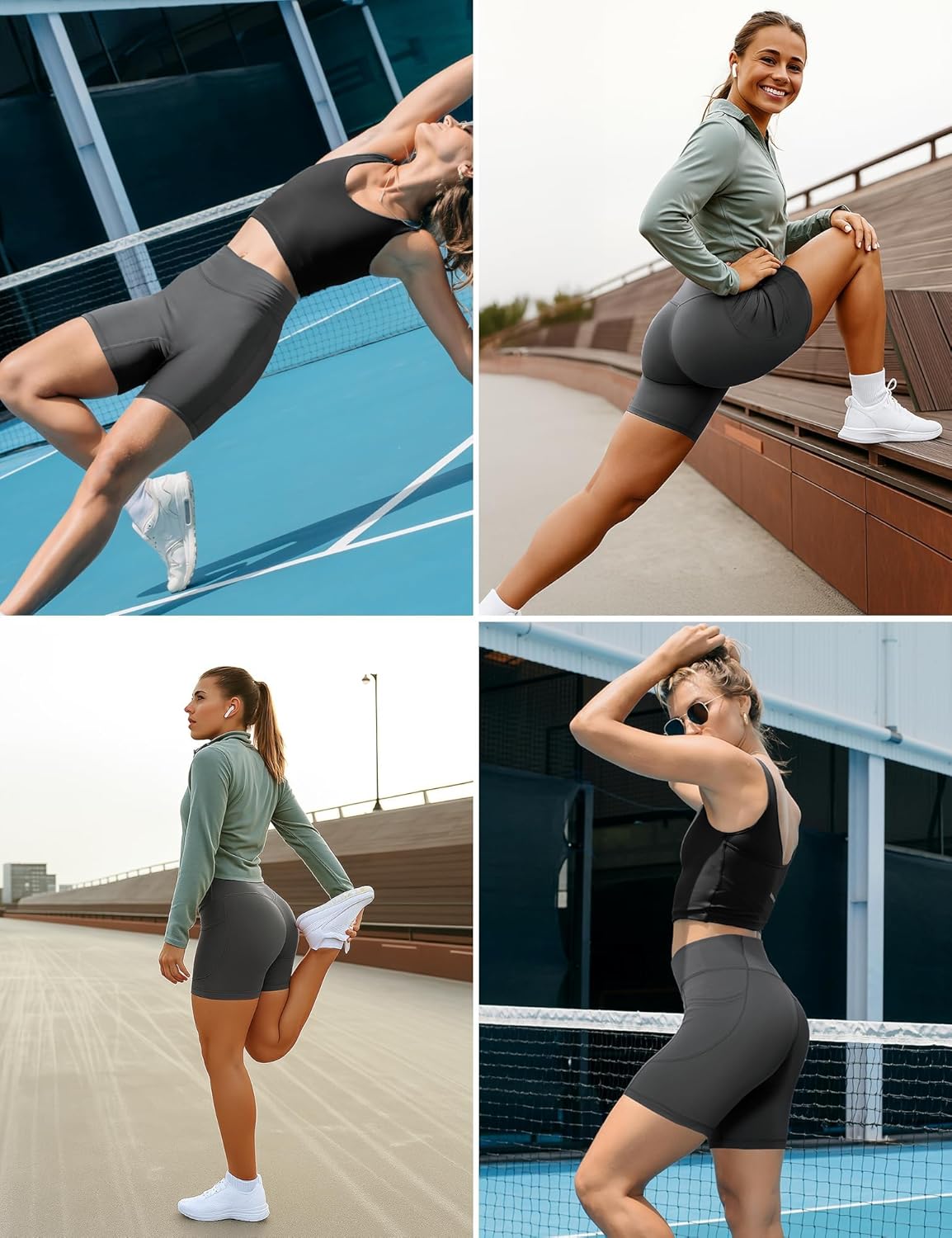 Thumbnail 6 de Yogaration Pantaloncini Palestra Donna: shorts sportivi vita alta con tasche, senza cuciture