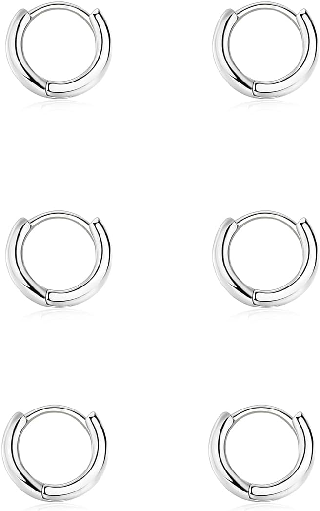Detalle de Silber 925 Creolen Set 3 Paar 6 mm