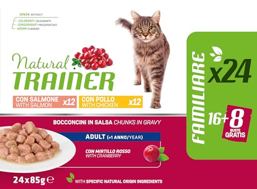 Detalle de Trainer Natural Cibo Umido per Gatti Adulti Multipack Pollo & Salmone - 24 x 85 g