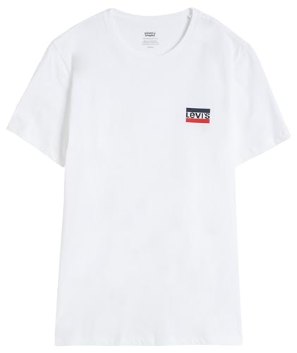 Detalle de Levi's 2-Pack Crewneck Graphic Tee Uomo Multicolore (Sportswear White/Mineral Black) M