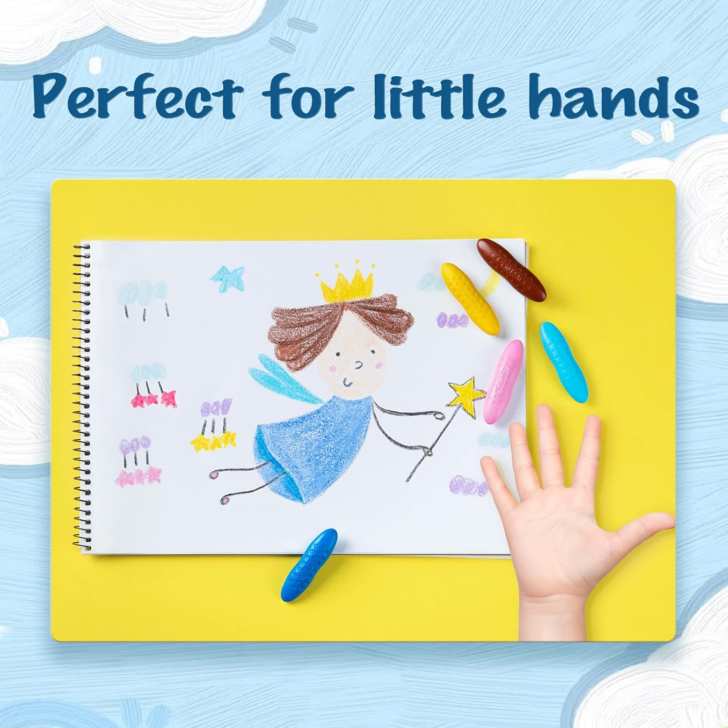 Thumbnail 2 de YPLUS 24 Colours Peanut Crayons with 3 Painting Books for Kids (washable, non-toxic) – for ages 2–4+