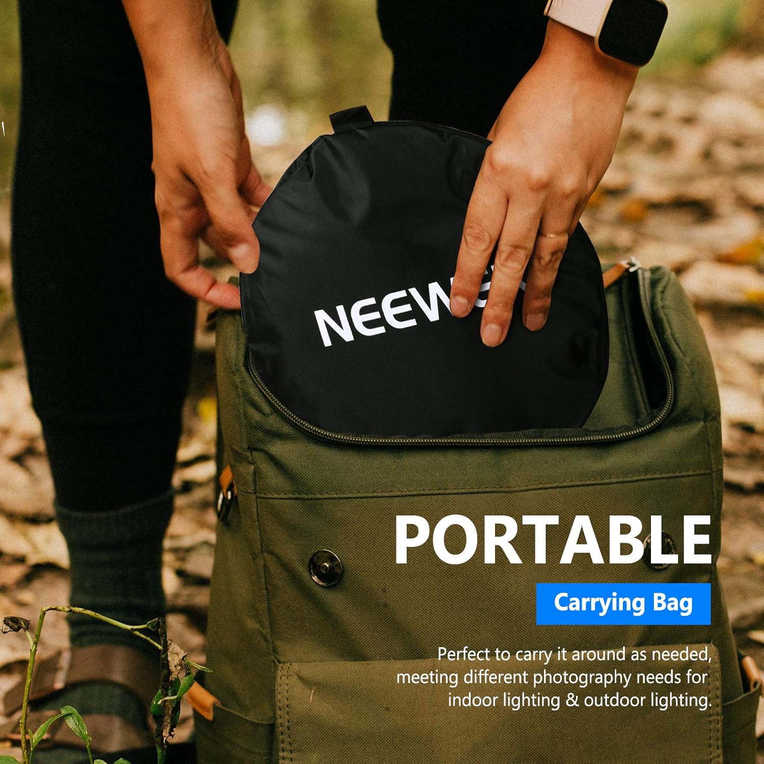 Thumbnail 4 de NEEWER réflecteur pliable 80 cm 5 en 1 (argent, or, blanc, noir, translucide) avec sac