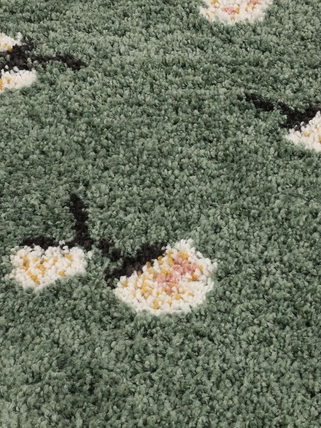 Detalle 2 de RugVista Linnea kindertapijt Ø 150 cm, groen, rond en middelpolig