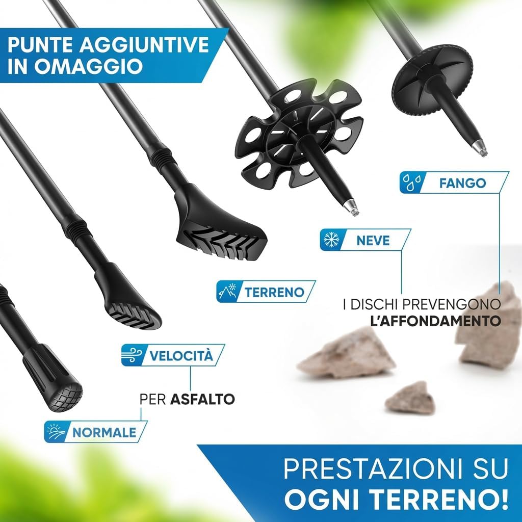 Detalle 2 de NORDMUT Bastoncini Trekking Telescopici Ultraleggeri con Impugnatura in Sughero Naturale