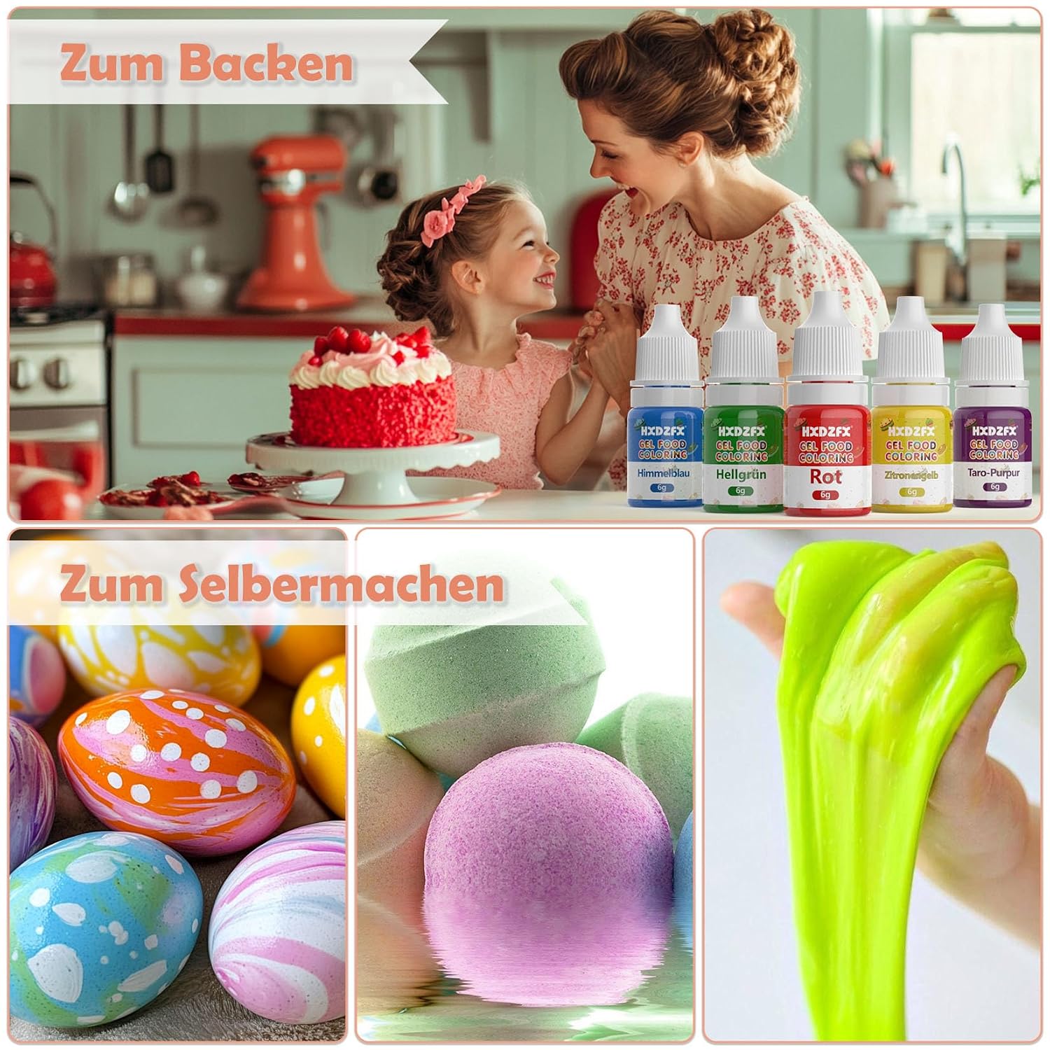 Thumbnail 4 de HXDZFX 22 Farben Gel Lebensmittelfarbe 6ml đš