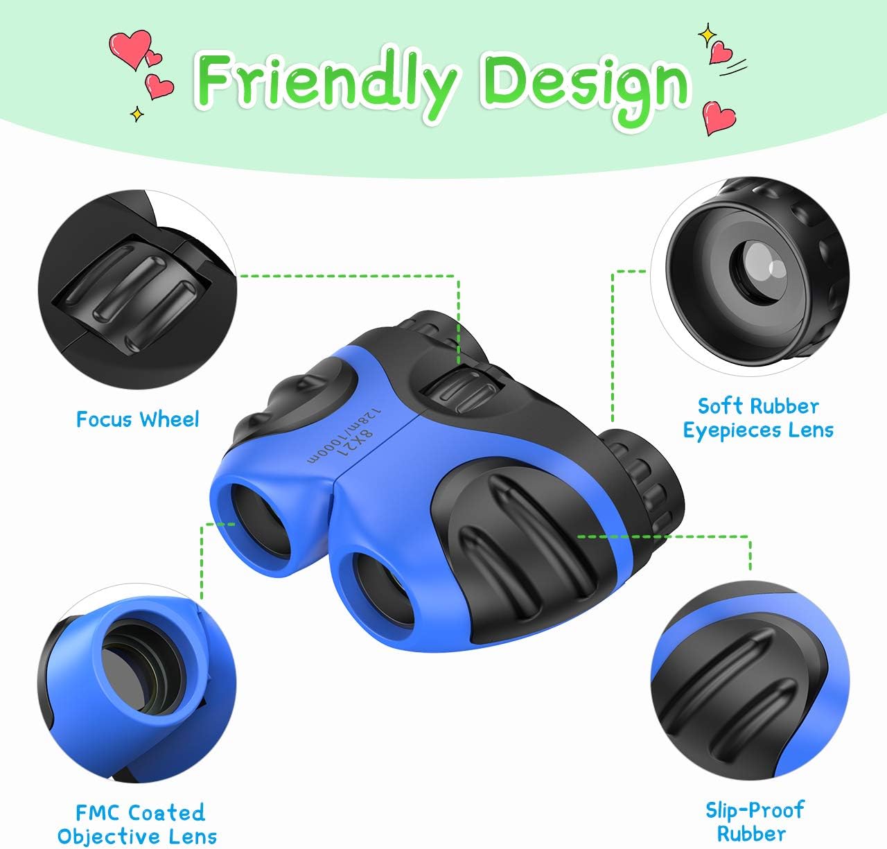 Thumbnail 5 de EUTOYZ Binoculars for Kids (8X) – Outdoor learning toys for ages 3–10, Blue