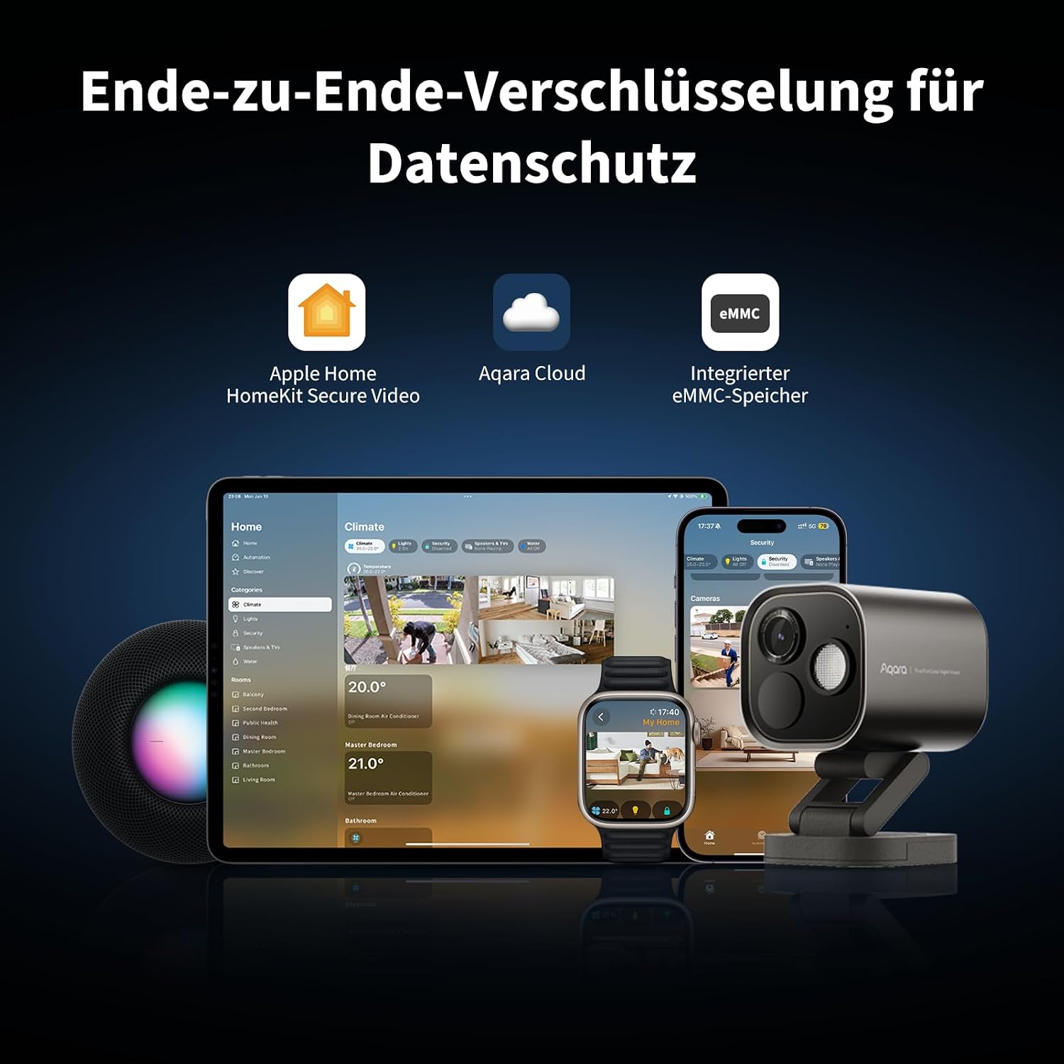 Thumbnail 4 de Aqara Überwachungskamera Aussen G5 Pro (4MP, Echtfarben-Nachtsicht) – WLAN 2,4/5 GHz, HomeKit Secure Video, mit Kamera-Hub