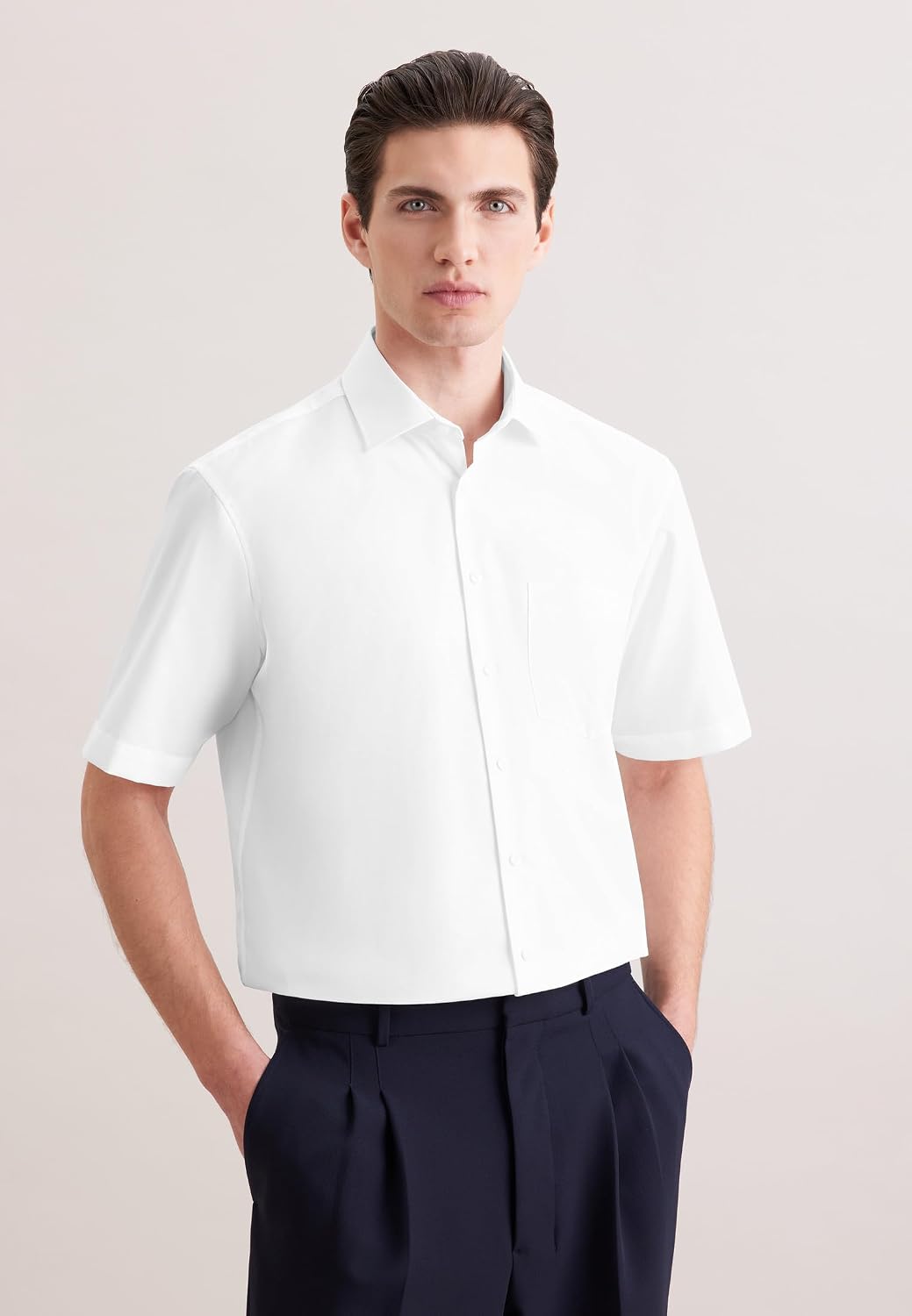 Detalle 2 de Chemise business homme Seidensticker – coupe Comfort, sans repassage, col Kent