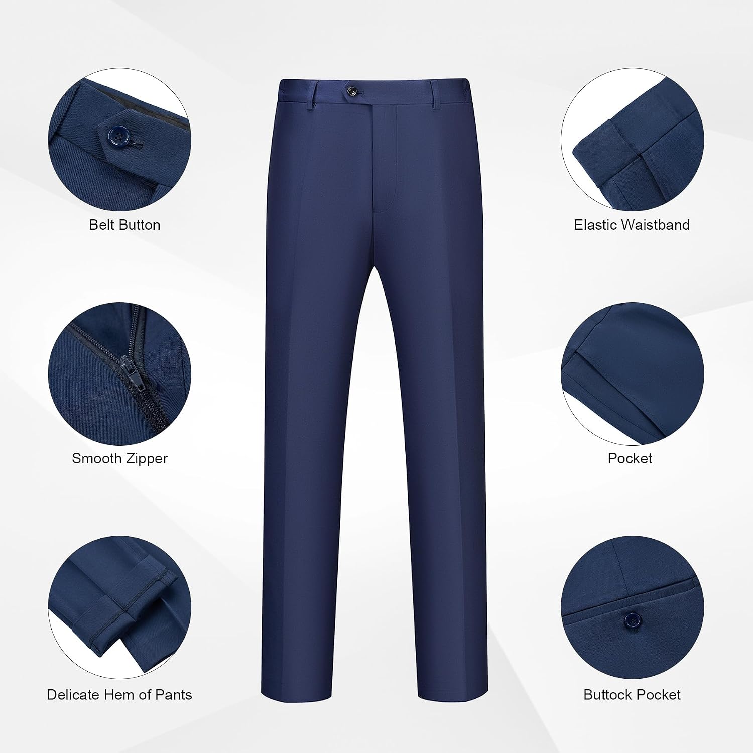 Thumbnail 4 de WULFUL Men’s Slim Fit 2-Piece Suit Set (One-Button Blazer Jacket & Pants)