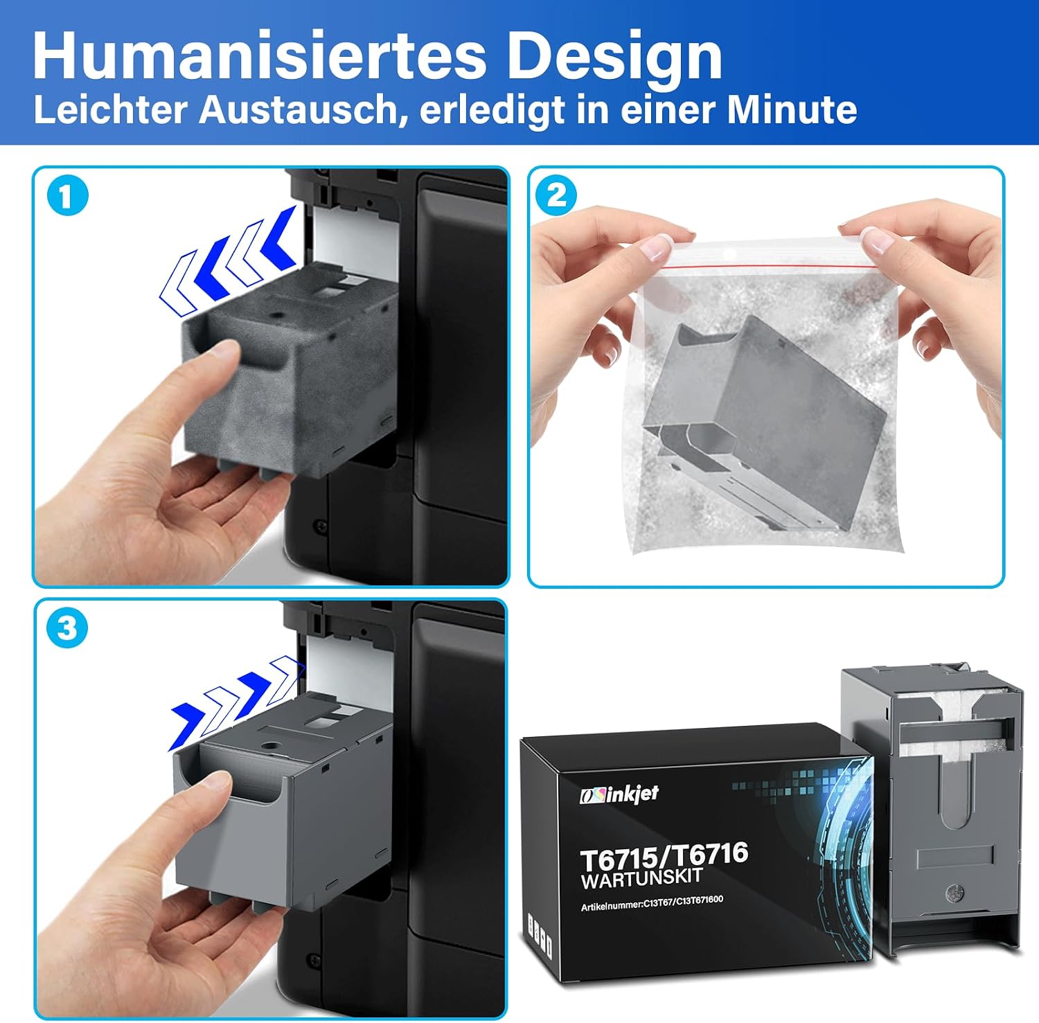 Thumbnail 5 de Osinkjet Wartungsbox T6715/T6716 (C13T671500/C13T671600) für WorkForce & WorkForce Pro – Resttintenbehälter
