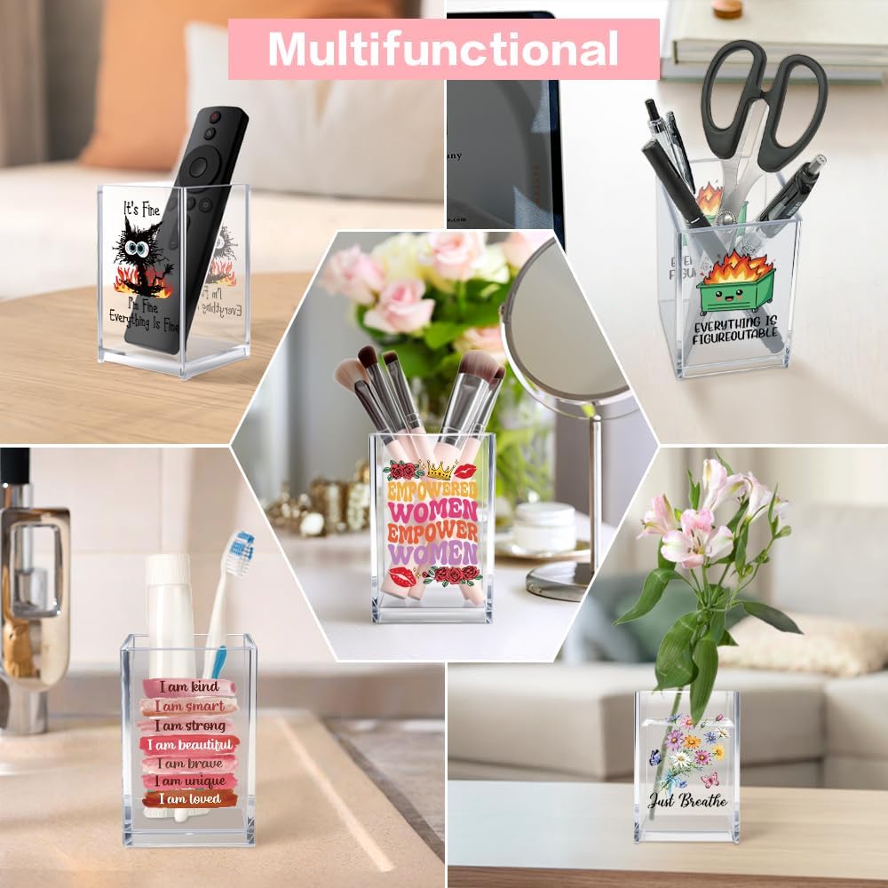 Thumbnail 5 de Vgrti Acrylic Makeup Brush Organizer, 2.5 x 2.5 x 4 Inches